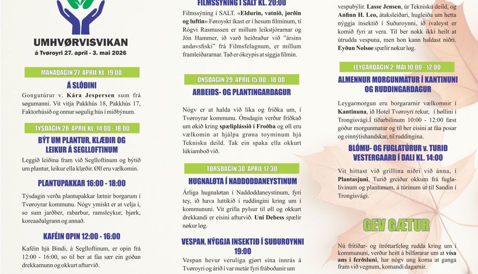 SKRÁIN FYRI UMHVØRVISVIKUNA