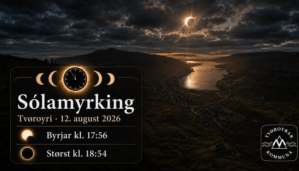 Kunning um partvísa sólarmyrking mikudagin 12. august