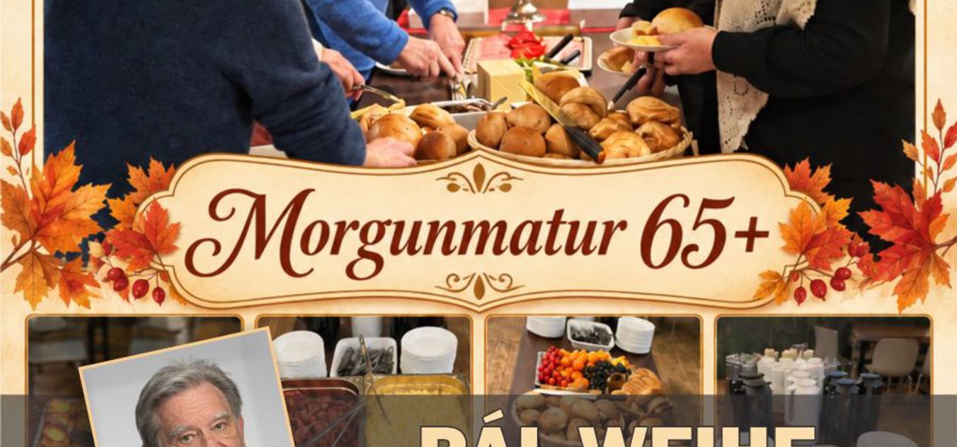 MORGUNMATUR 65+ Á SEGLLOFTINUM, ÓNSDAGIN 4. NOVEMBER